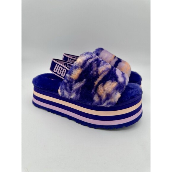 NEW UGG Women's Disco Marble purple orange pink Slide Slippers Shoes US 9 EU 40 - Picture 1 of 7